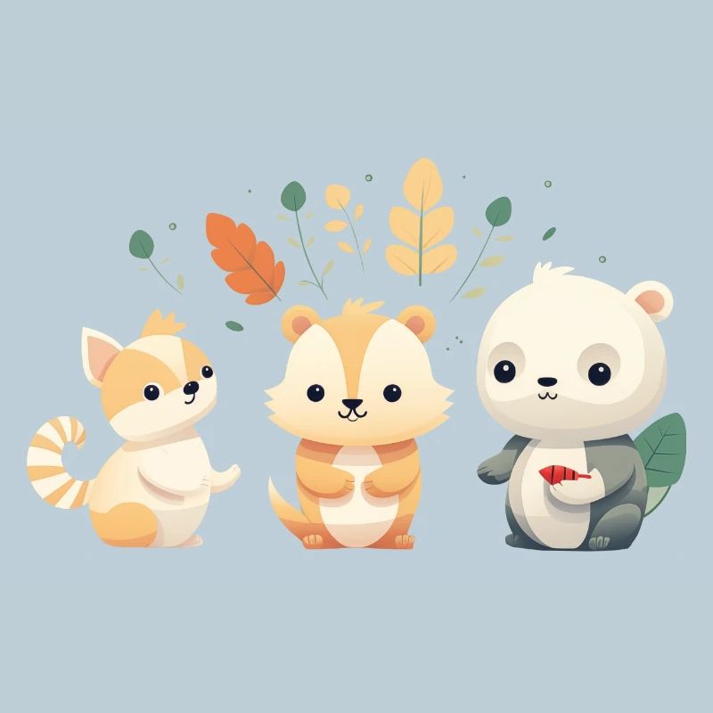 Cute Forest Friends Illustration