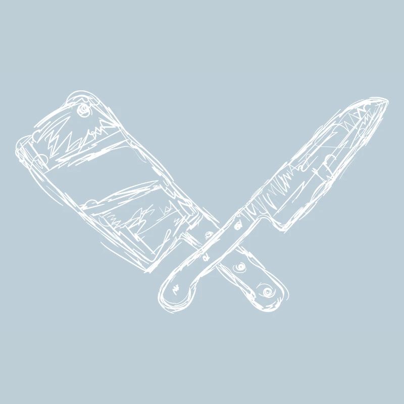 Messer und Hackbeil Skizze