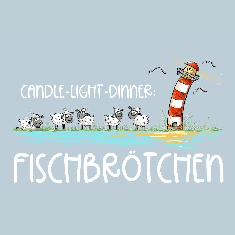 Candle Light Dinner Fischbrötchen Meer Spruch