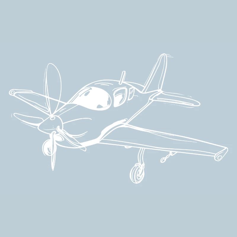 Propeller Plane Lineart
