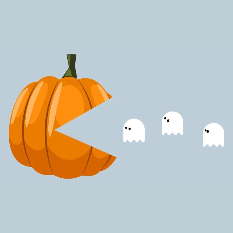 Pumpkin Eating Ghosts Funny Halloween