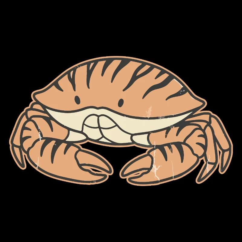 Crabe côtier vintage pastel rayure tigre