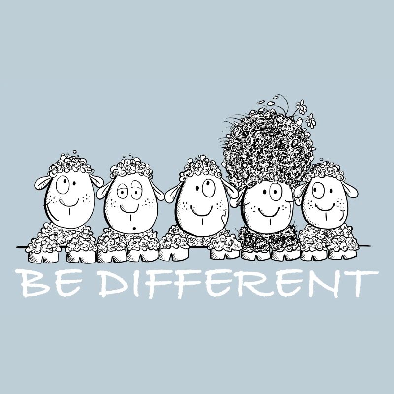 Be Different Schafe mit Spruch
