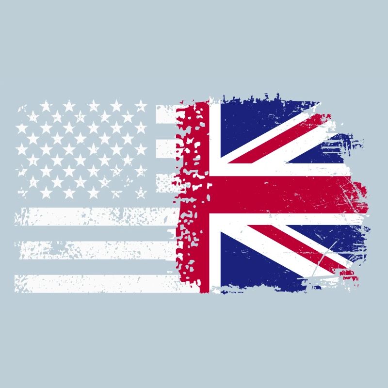 Grunge États-Unis Royaume-Uni Drapeau Mashup