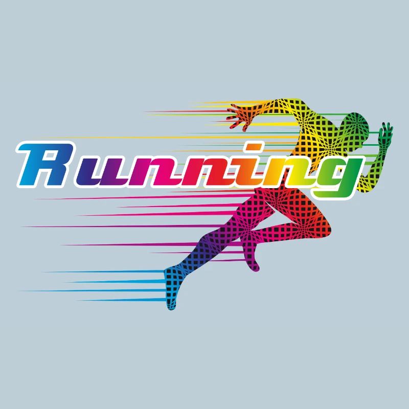 Coureur coloré en lettrage de sprint "Running
