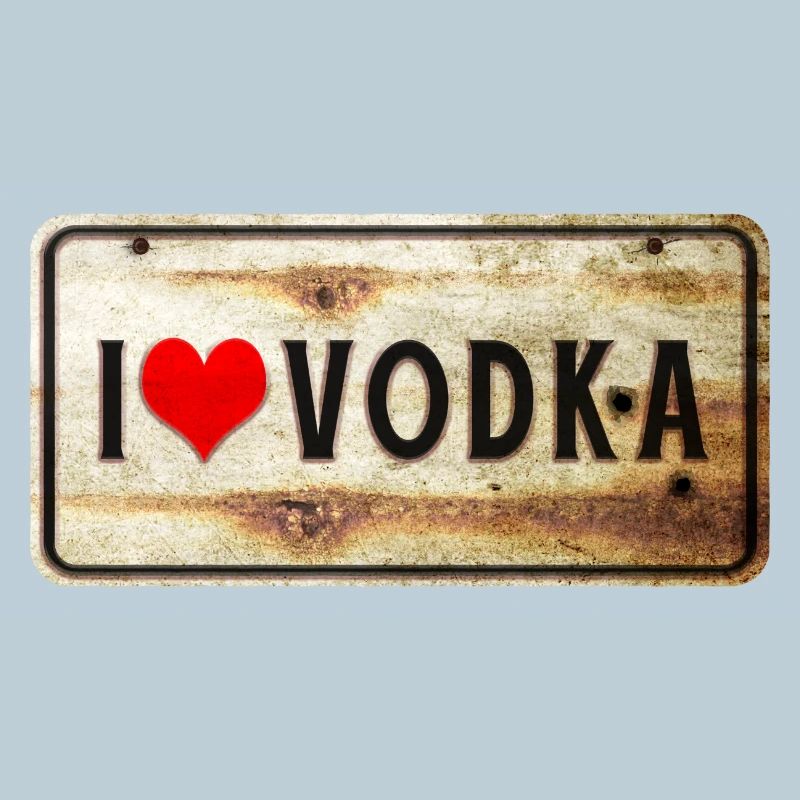 Panneau vintage « I love vodka »