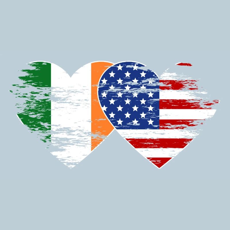 Irlande États-Unis drapeau coeur utilisé