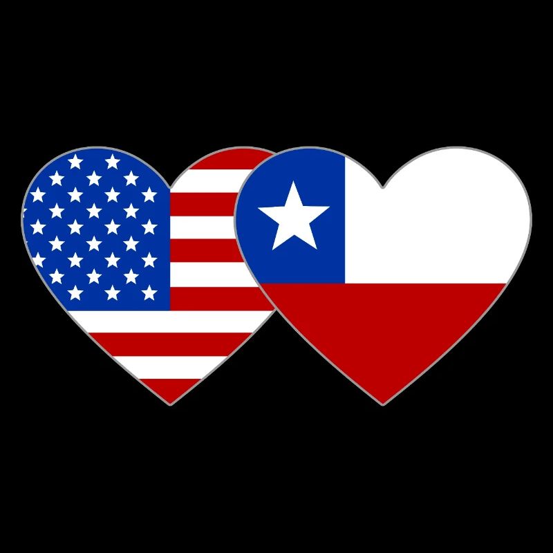 USA Chile Flag Heart