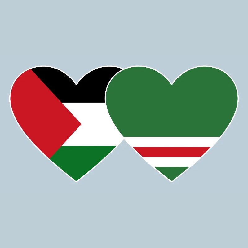 Palestine Tchétchénie Drapeau Coeur