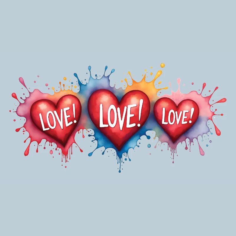 Texte d’amour Forme de cœur Impression de peinture