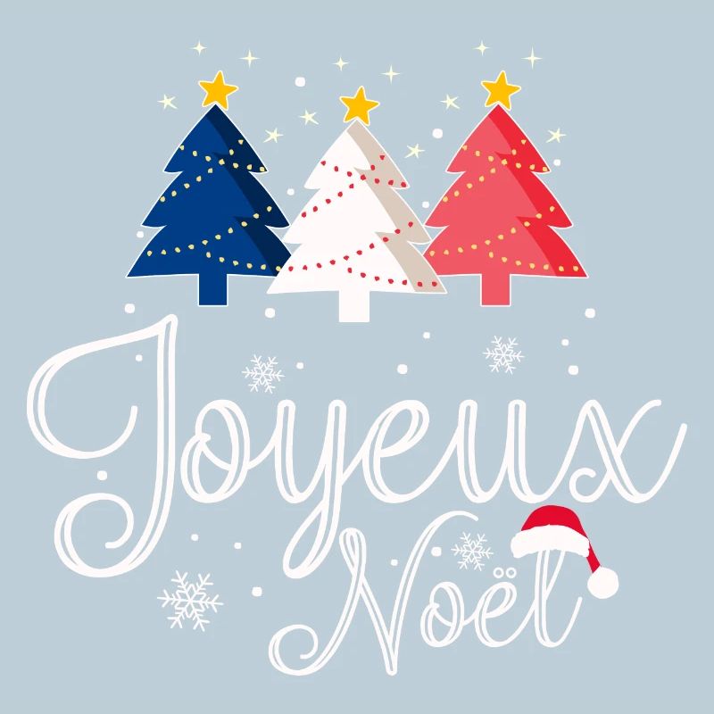 Joyeux Noël Weihnachtsbäume Frankreich Flagge