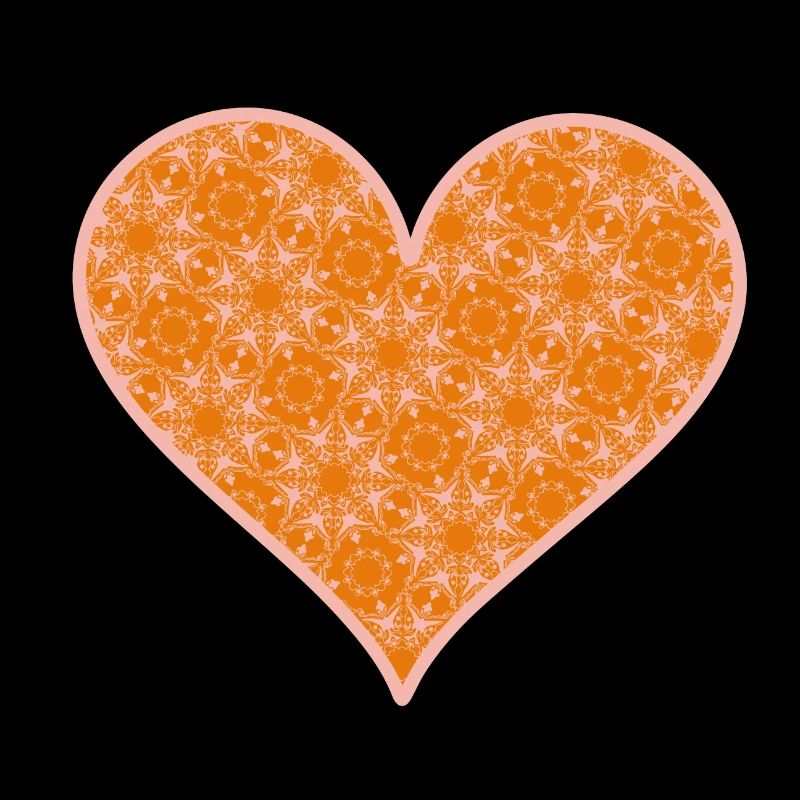 Heart orange pink