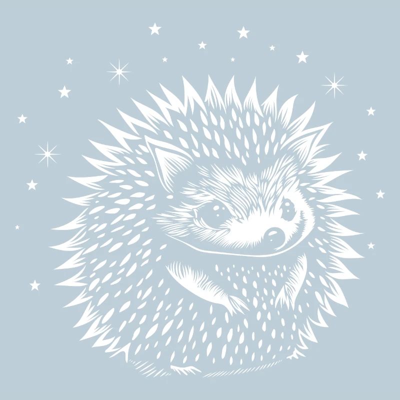 Hedgehogs with stars for autumn and nature lovers