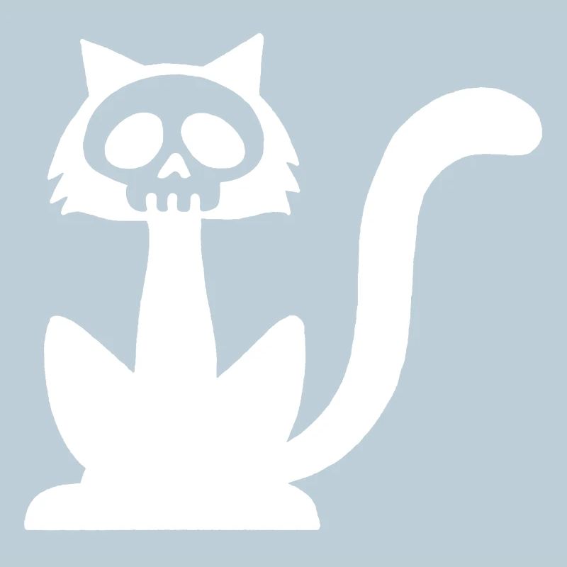Tête de mort chat blanc