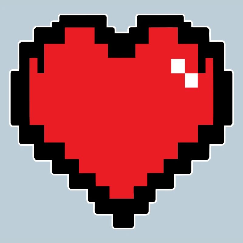 Cœur Pixel Rouge Retro