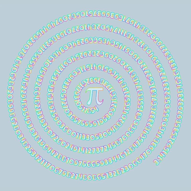 Pi Symbol Spiral Rainbow Pi Day Digits