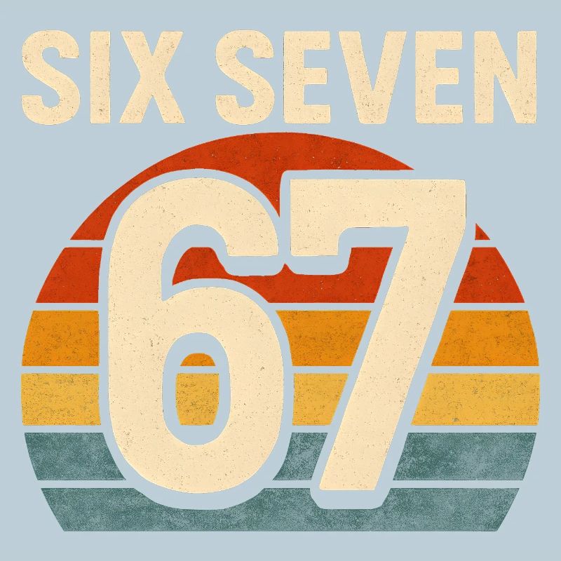 Six Seven 67 Italian Brainrot Retro Sunset Meme
