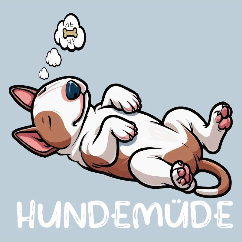 Hundemüde Miniatur Bullterrier Bully Bullterrier
