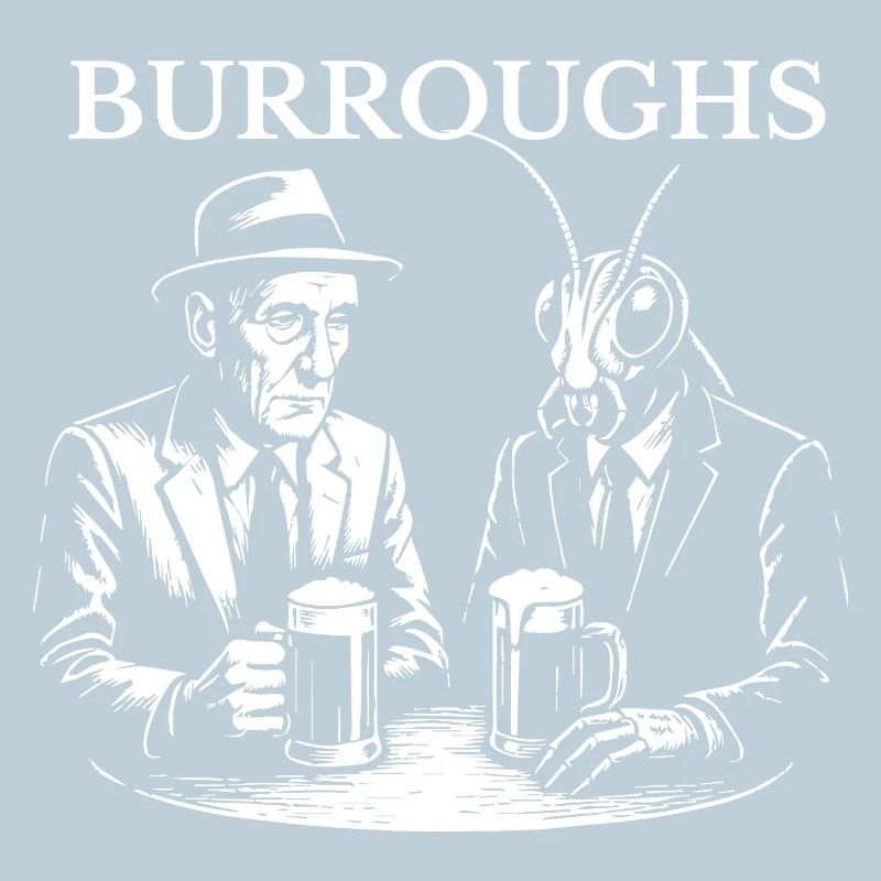 William S Burroughs drinking beer with cockroach
