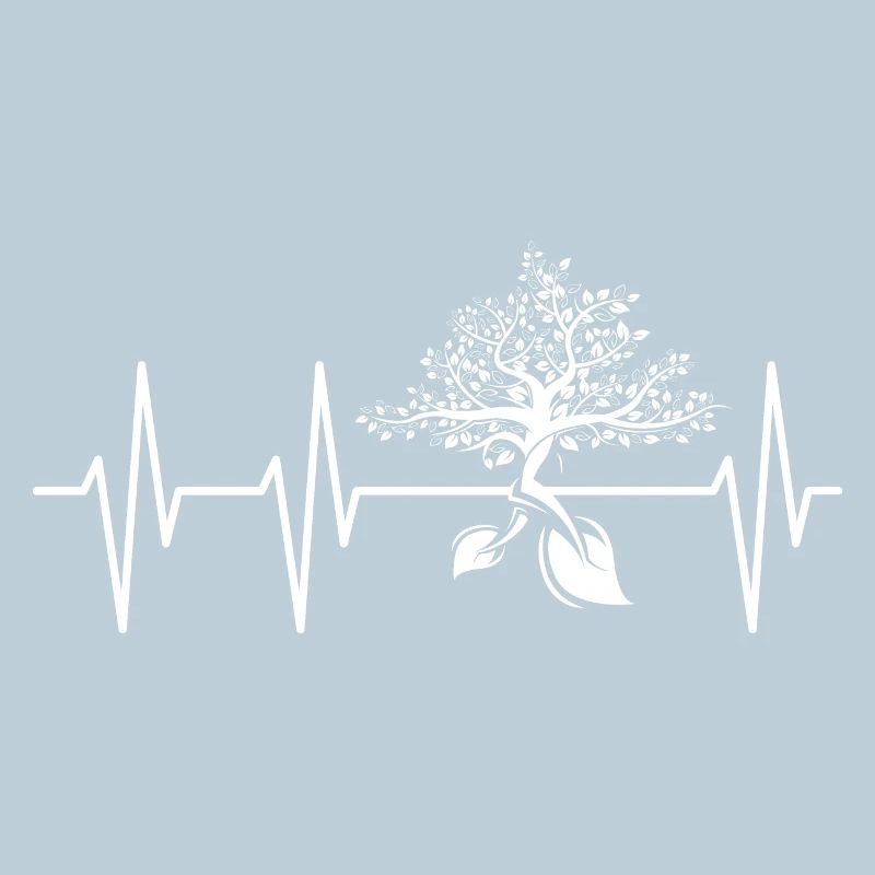 heartbeat, tree, nature, pulse, symbol, forest, icon, graphic