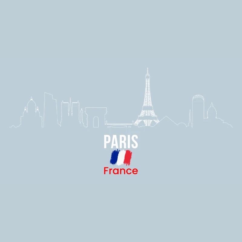 Paris Skyline Linie Kunst