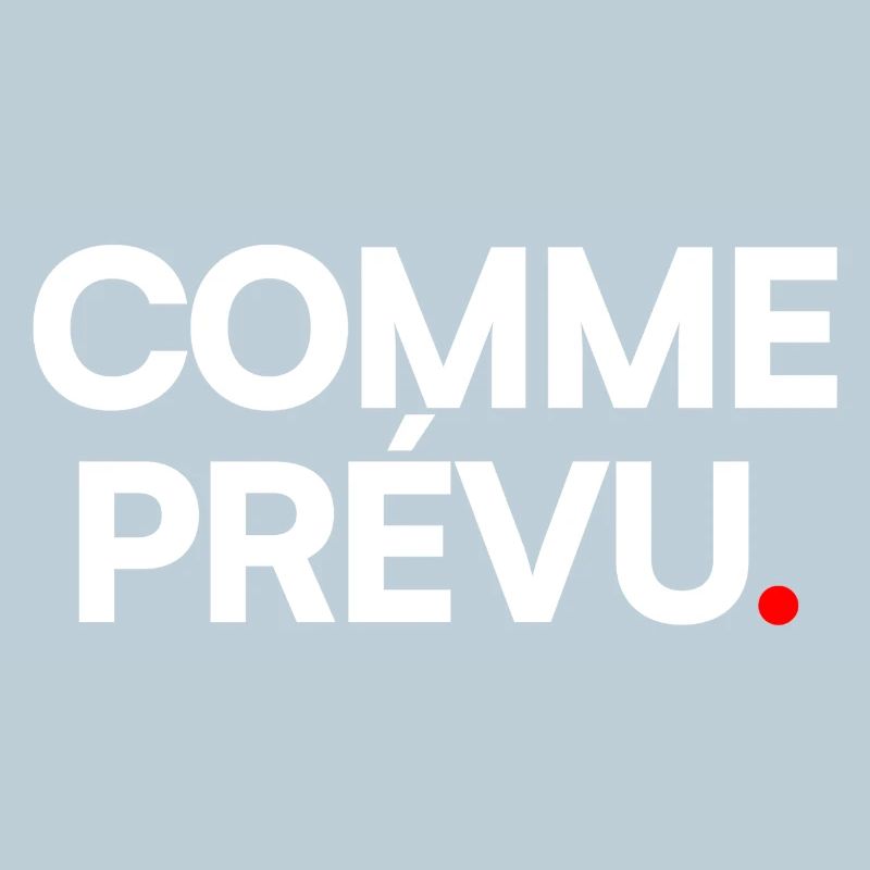 COMME PRÉVU. – Humour Ironique Minimaliste