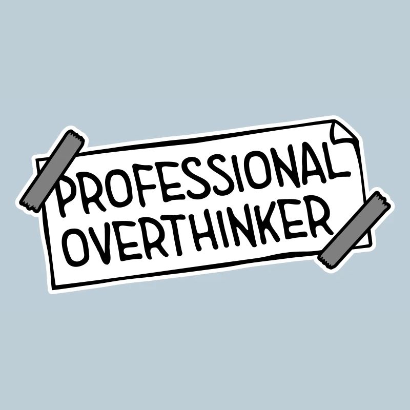 Professional Overthinker Funny Brooding Anxiety Logo