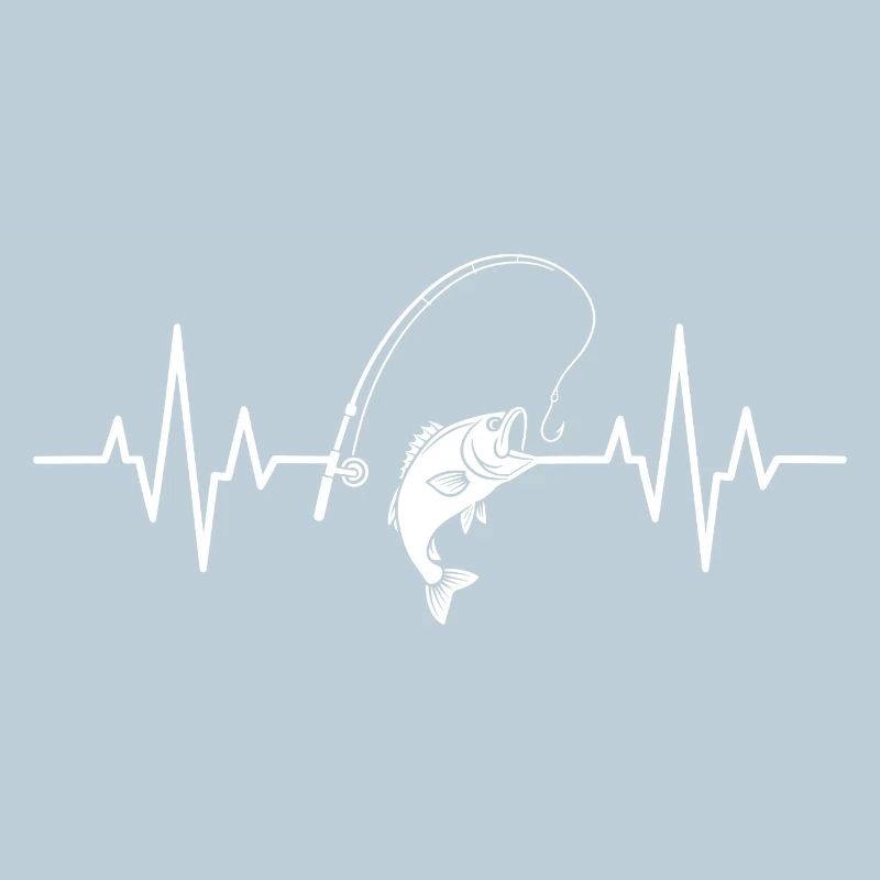 Fisch und Angel Herzschlag Design