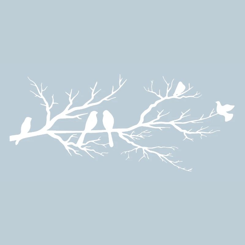 White birds on the branch