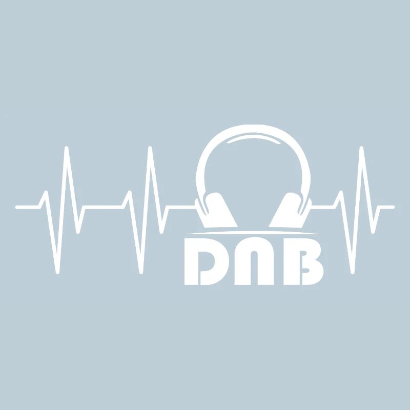 DNB Drum Bass ECG Pulse Heartbeat Earphone Logo