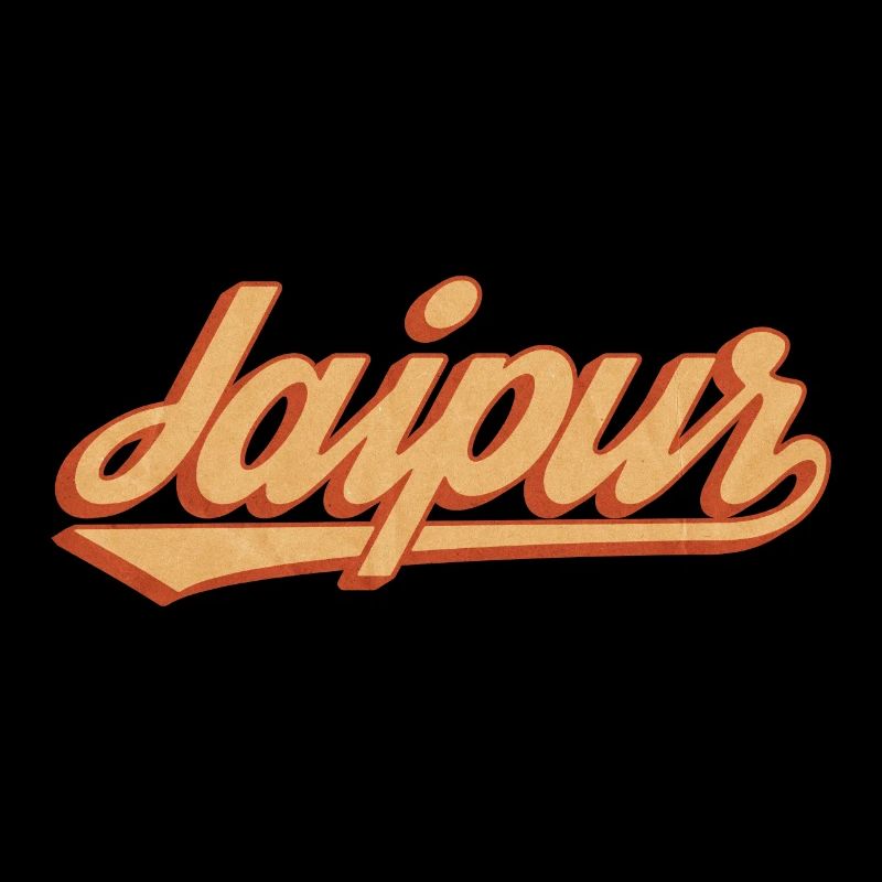 Jaipur Retro Lettering India Graphic Description