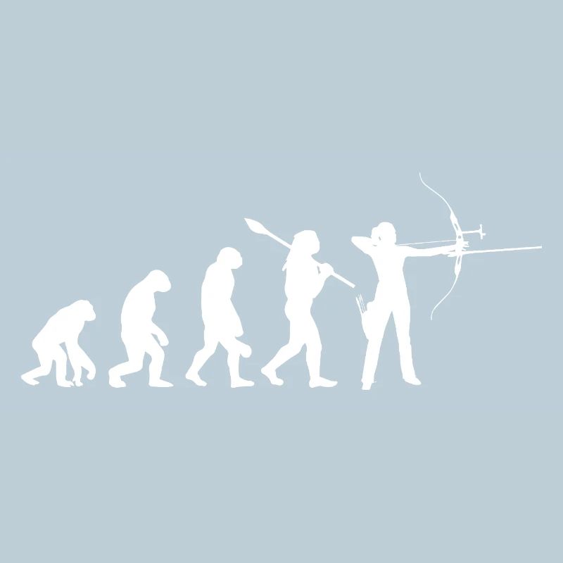 Evolution der Bogenschießfrau Bogenjägerin Sportgeschenk