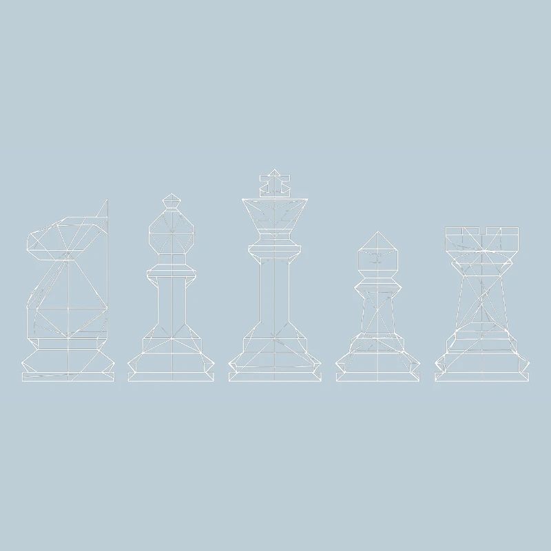 Minimalistisches Schach Figuren Design Brettspiel