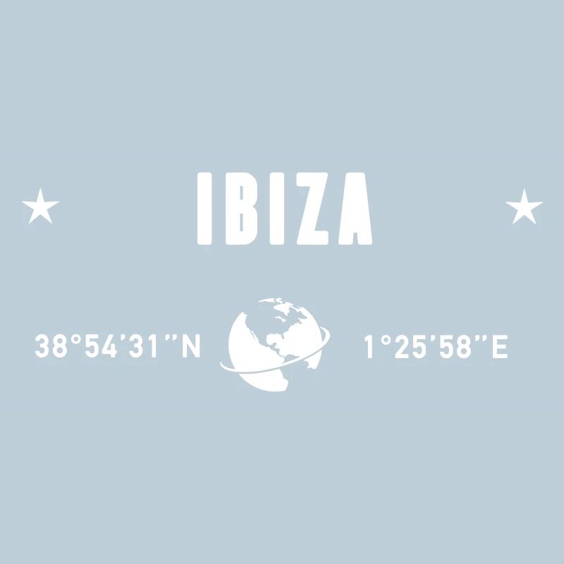 Ibiza Spain Coordinates Gps Globe White