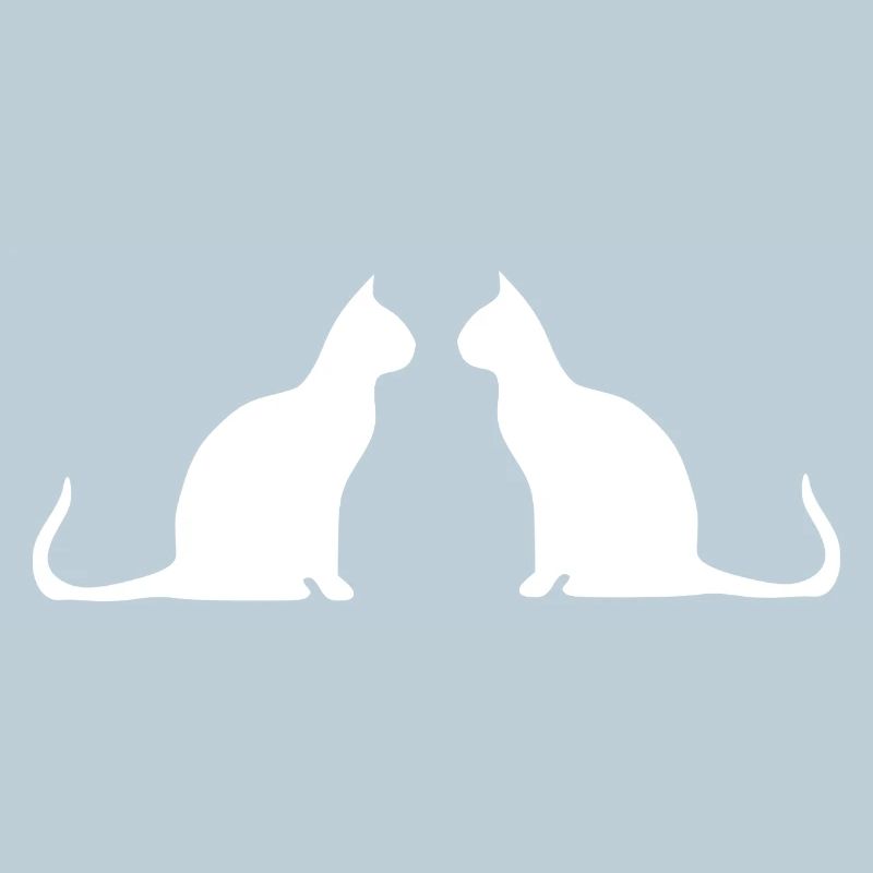 Cadeau Silhouettes de Chat 2 Chat Blanc