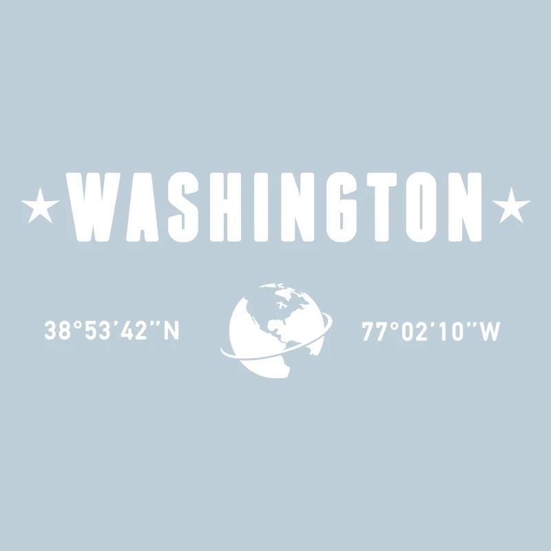 Washington DC Coordinates Planet Earth White