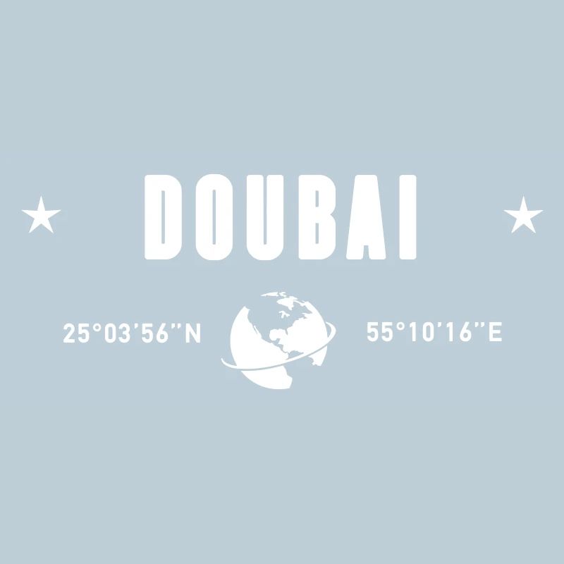 Dubai UAE Coordinates Planet Earth White