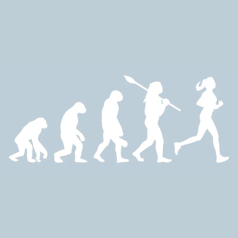 Evolution of Woman Running Silhouette