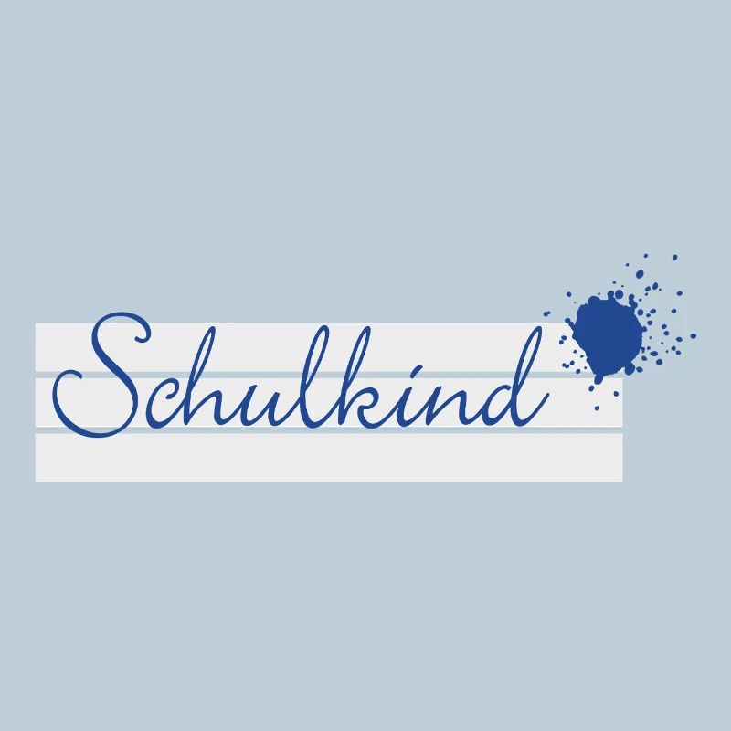 Schoolchild - inkblot blue on writing lines
