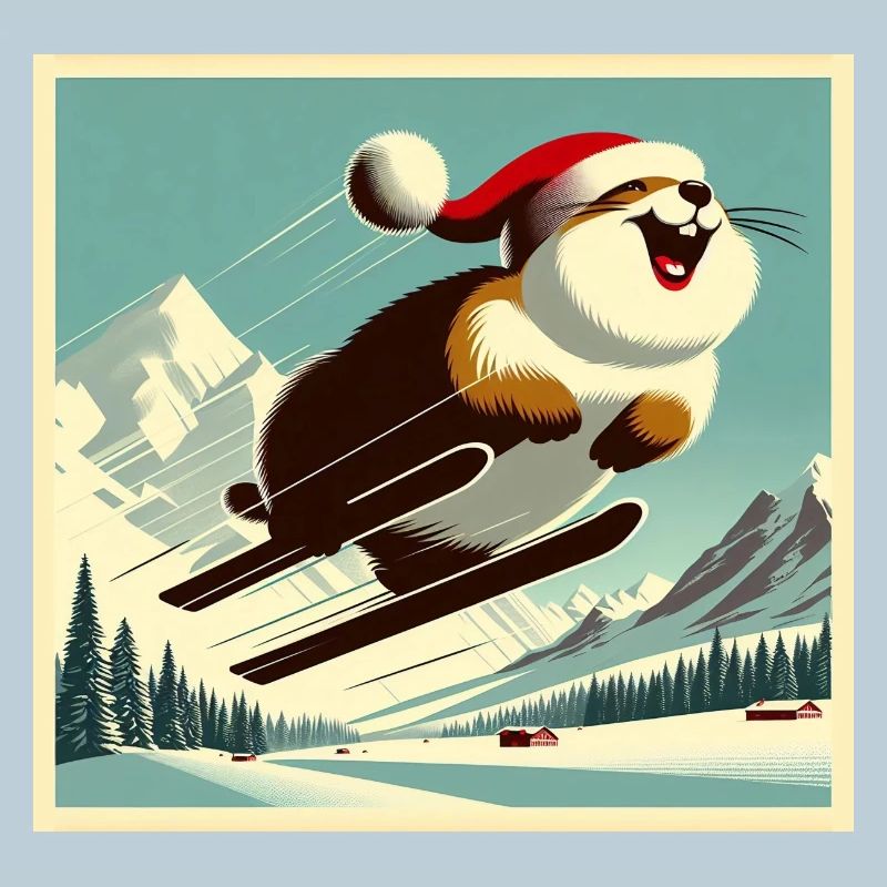 Vintage Ski Murmeltier