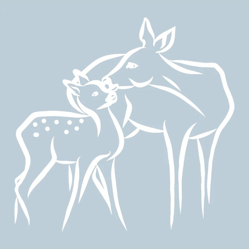 Roe deer with fawn