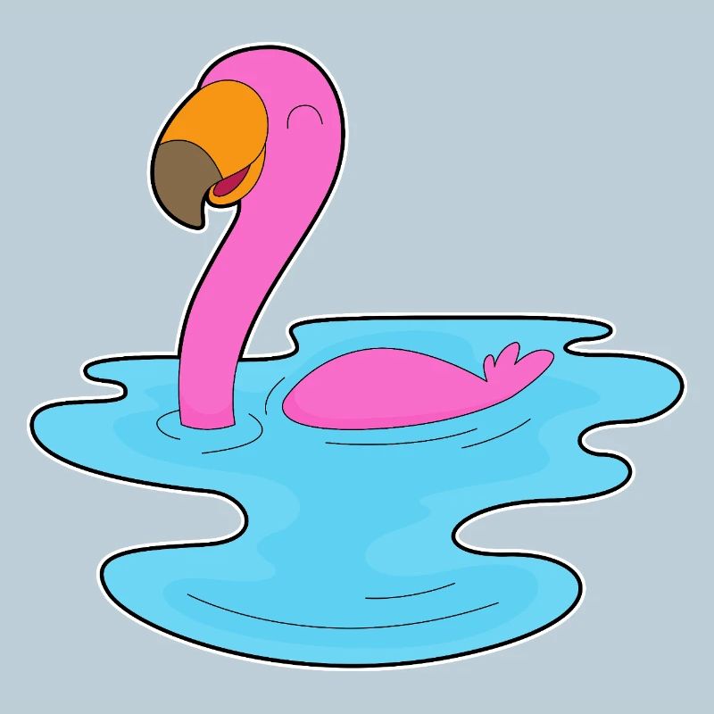Flamingo Swimming