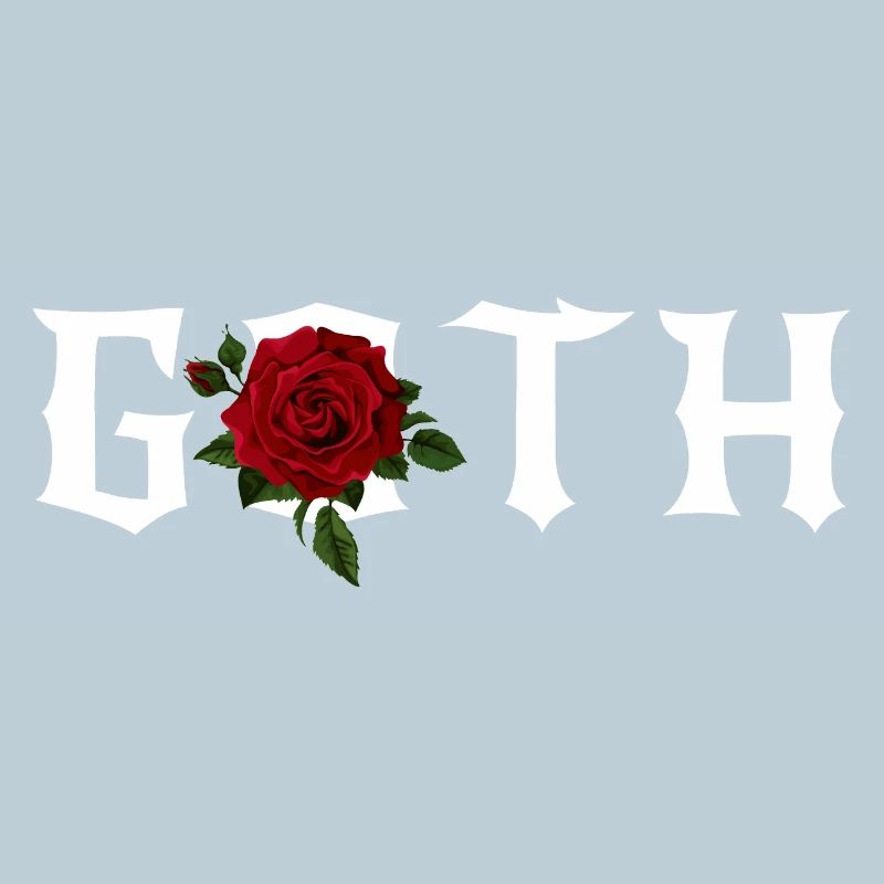 Goth, Gothic Theme with a Red Rose