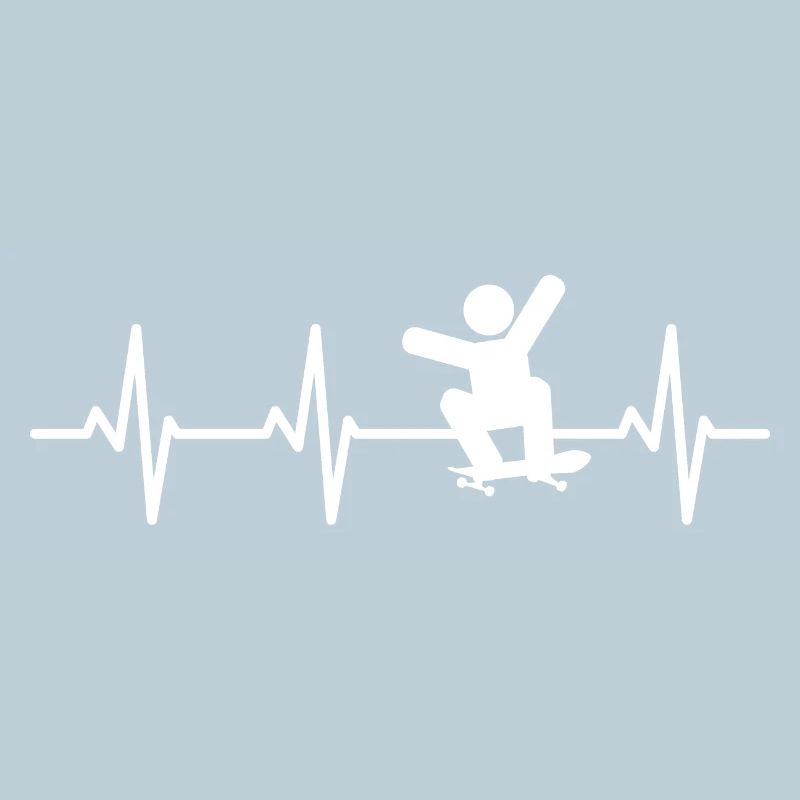 Skateboarder Stick Figure Cardiogram