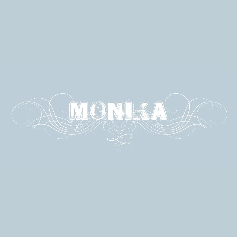 Lettrage MONIKA avec lignes décoratives