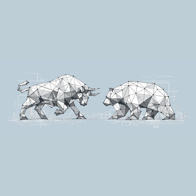 Bull & Bear: Geometric Low-Poly Stock Exchange