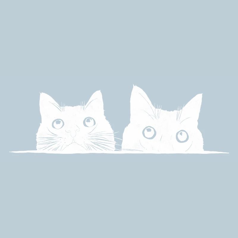 Two peeking cats