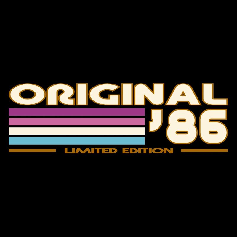 Retro 1986 Stripes Vintage 80s