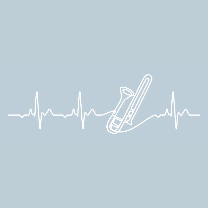Trombone Heartbeat Marching Band Gift