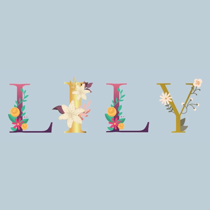 Nom de LILY décoré de fleurs